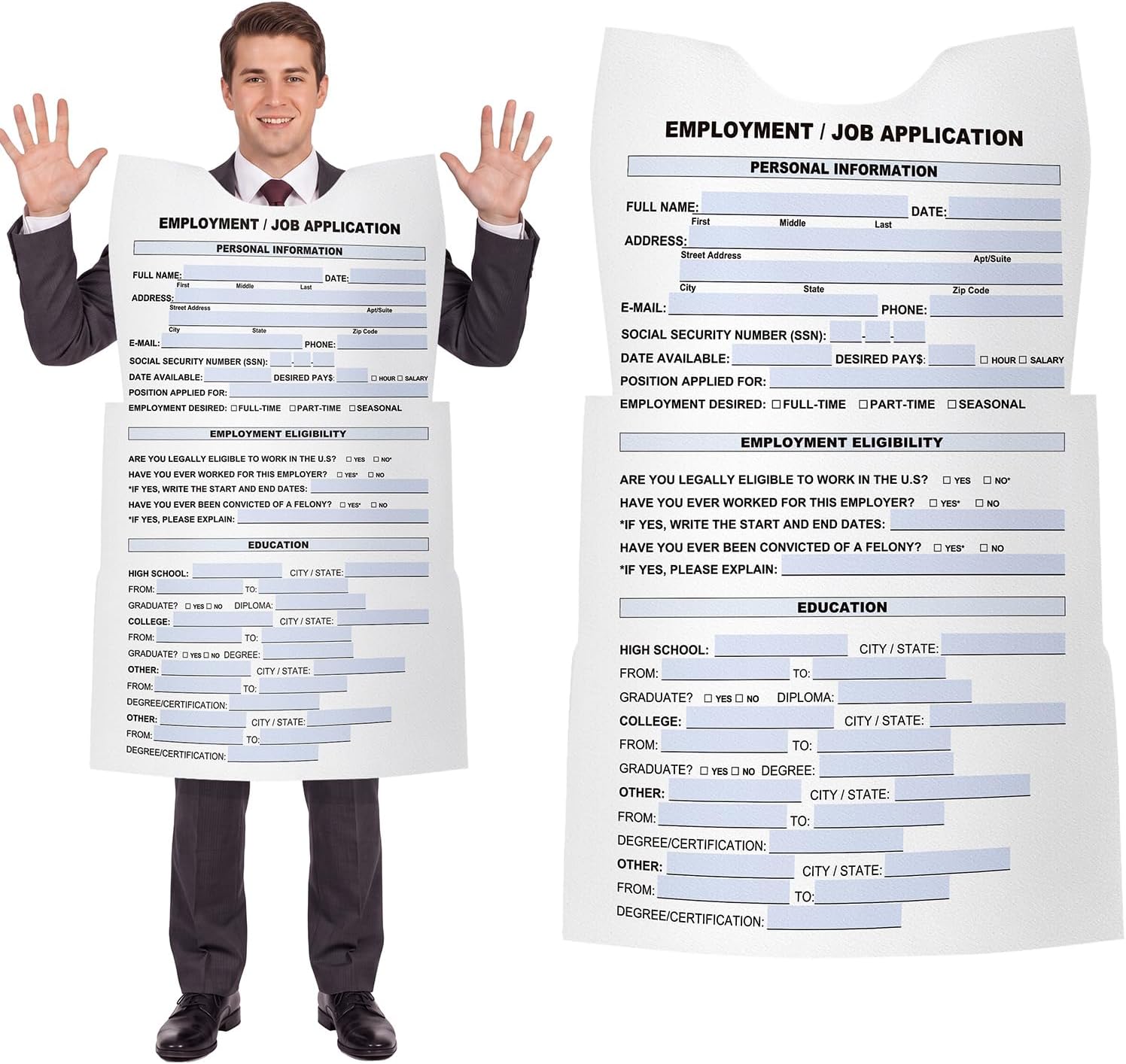 Unnecessary Halloween Job Application Form Felt — WeirdThingsToBuy weird find