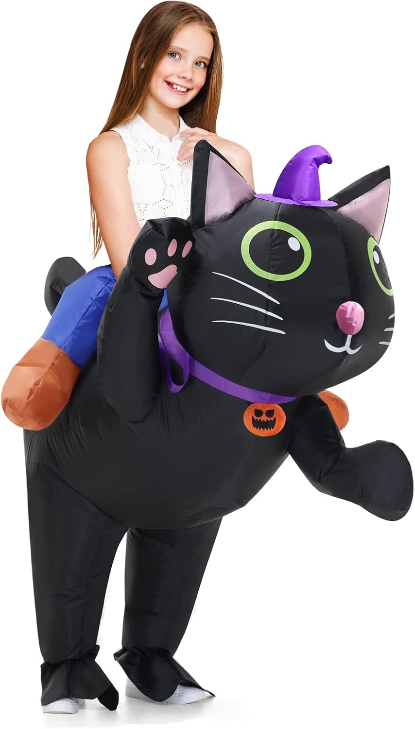 Unnecessary Inflatable Costume Cat Kids Ride — WeirdThingsToBuy weird find