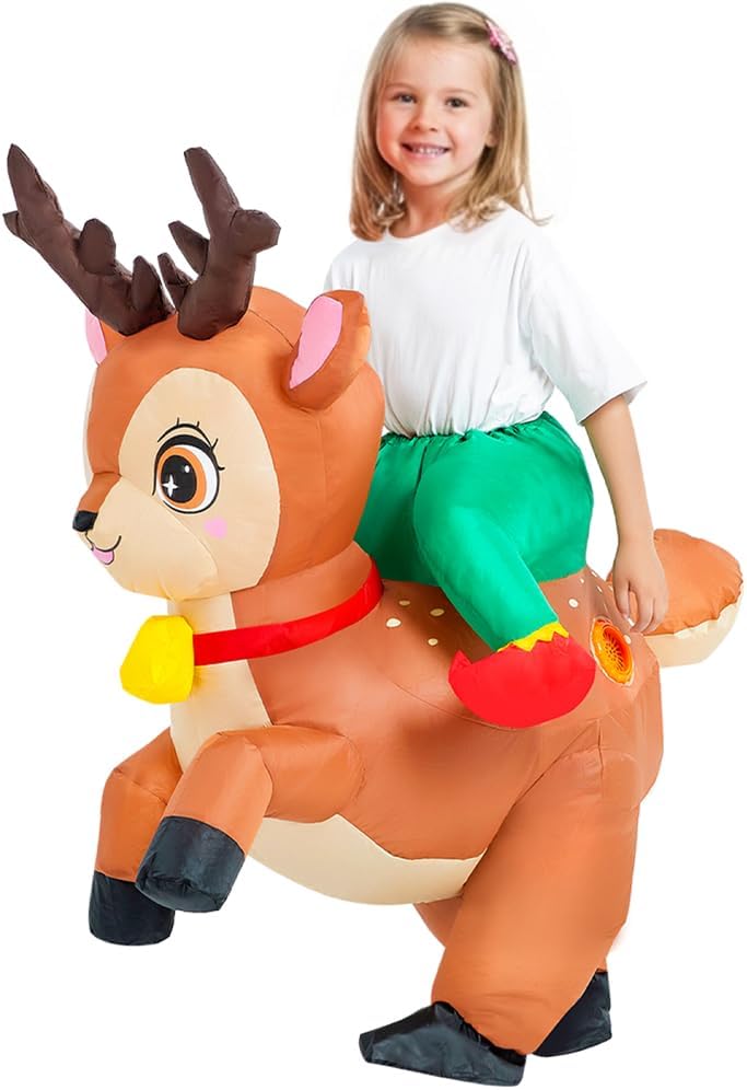 Unnecessary Inflatable Deer Costume Kids Blow — WeirdThingsToBuy weird find