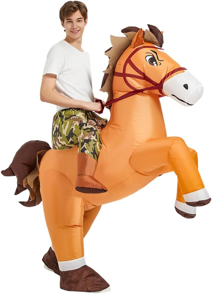 Unnecessary Inflatable Horse Costume Adult Blow — WeirdThingsToBuy weird find