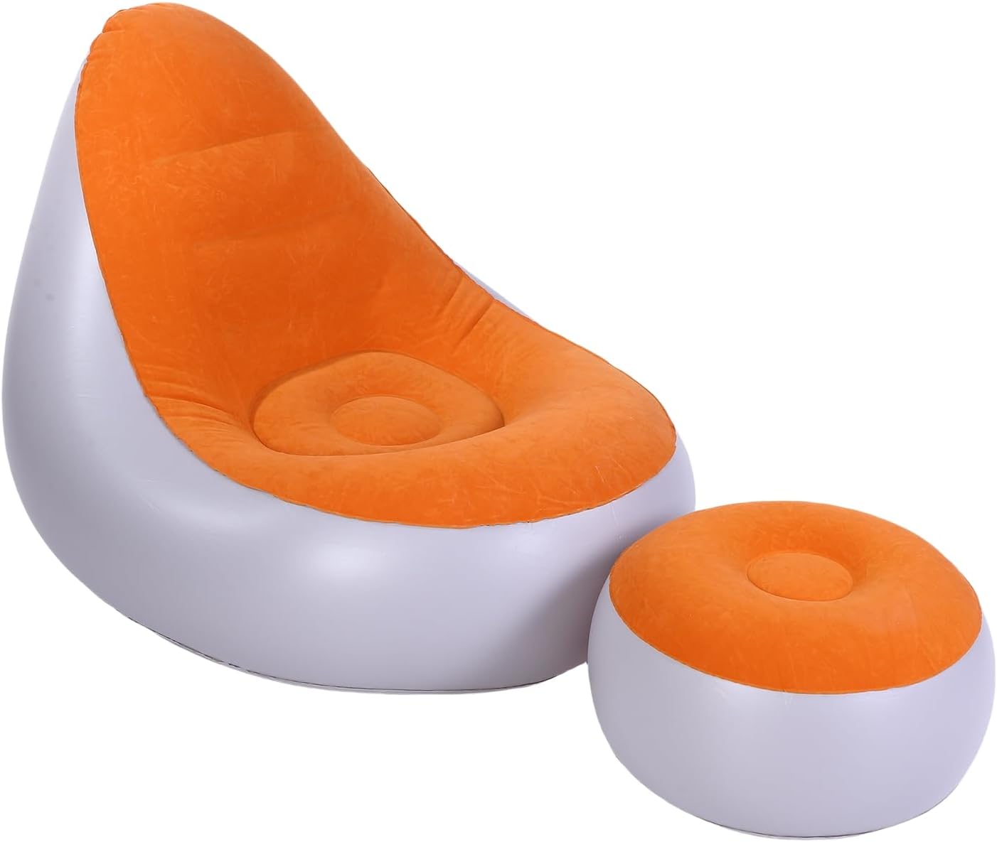 Unnecessary Inflatable Lounge Foot Stool Orange — WeirdThingsToBuy weird find