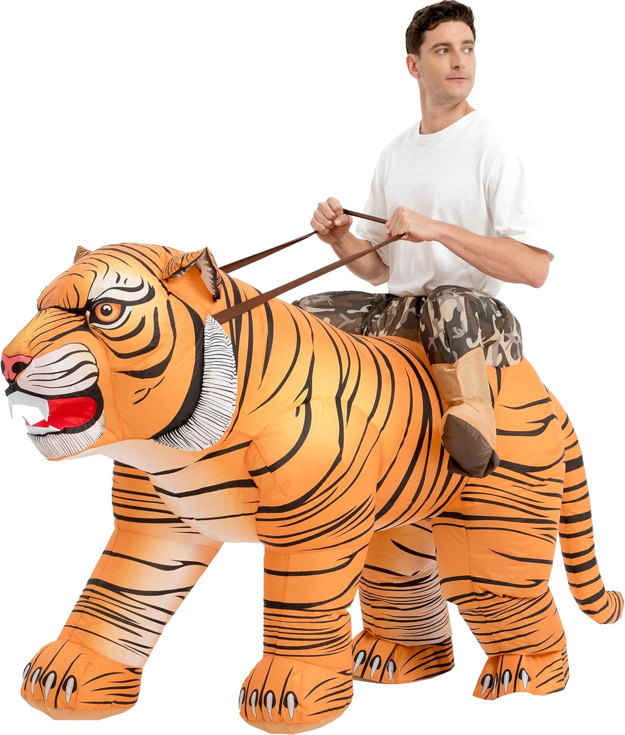 Unnecessary Inflatable Tiger Costume Adult Blow — WeirdThingsToBuy weird find