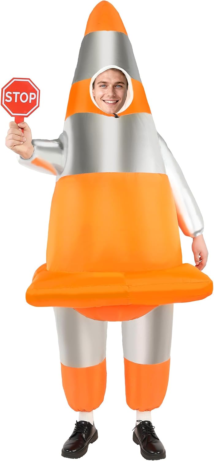 Unnecessary Inflatable Traffic Cone Costume Adult — WeirdThingsToBuy weird find