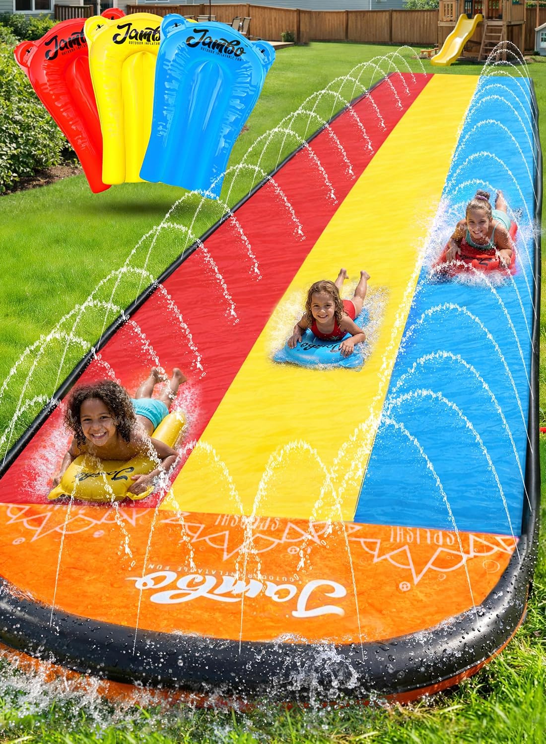 Unnecessary Jambo Premium Triple Water Slide — WeirdThingsToBuy weird find