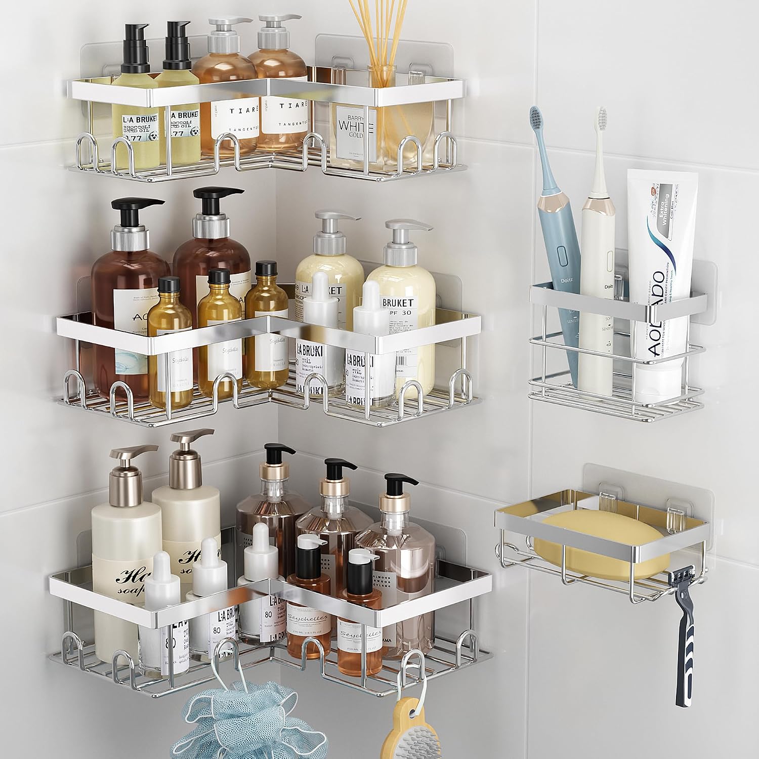 Unnecessary Liuoud Corner Shower Caddy 5 — WeirdThingsToBuy weird find