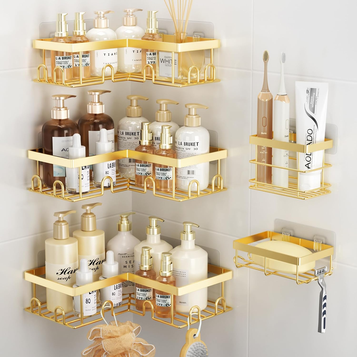 Unnecessary Liuoud Corner Shower Caddy 5 — WeirdThingsToBuy weird find