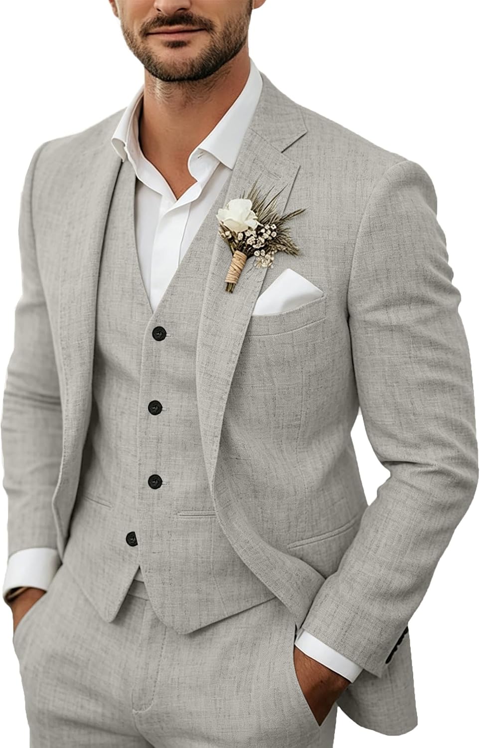 Unnecessary Men's 3 Linen Suits Casual — WeirdThingsToBuy weird find