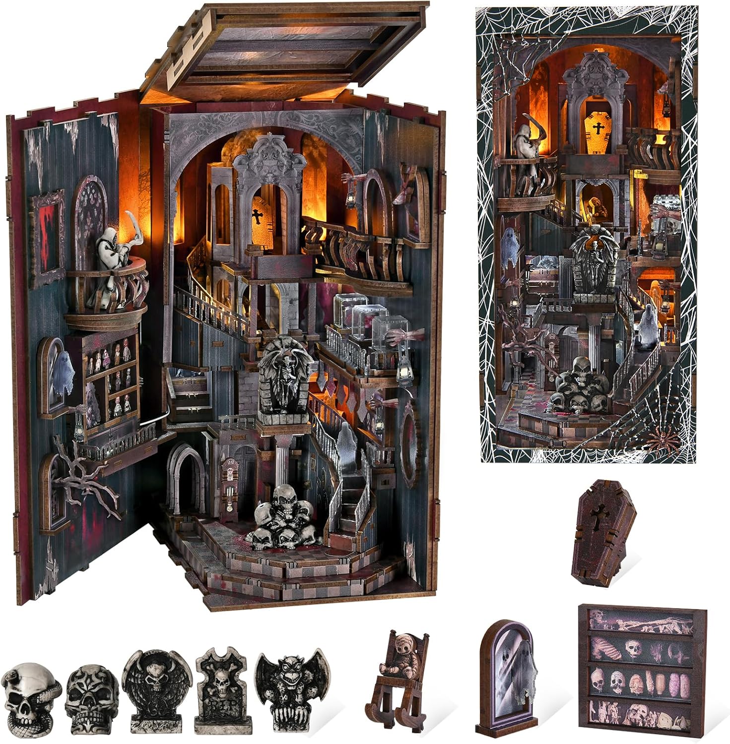 Unnecessary Minicity Haunting Relics Book Nook — WeirdThingsToBuy weird find