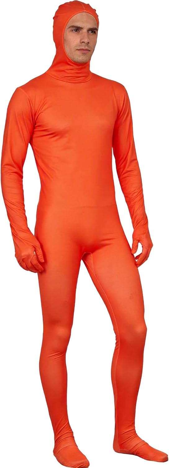Unnecessary Open Face Orange Bodysuit Costume — WeirdThingsToBuy weird find