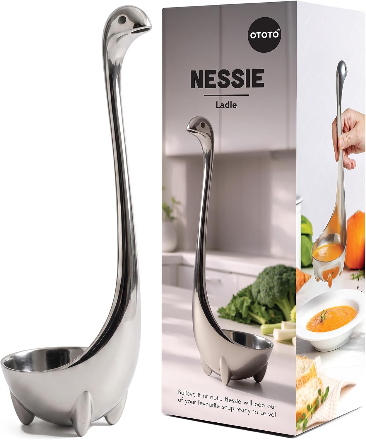 Unnecessary Ototo Nessie Stainless Steel Ladle — WeirdThingsToBuy weird find