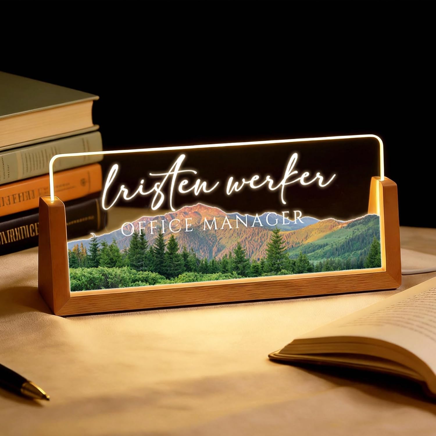 Unnecessary Personalized Light up Acrylic Desk — WeirdThingsToBuy weird find