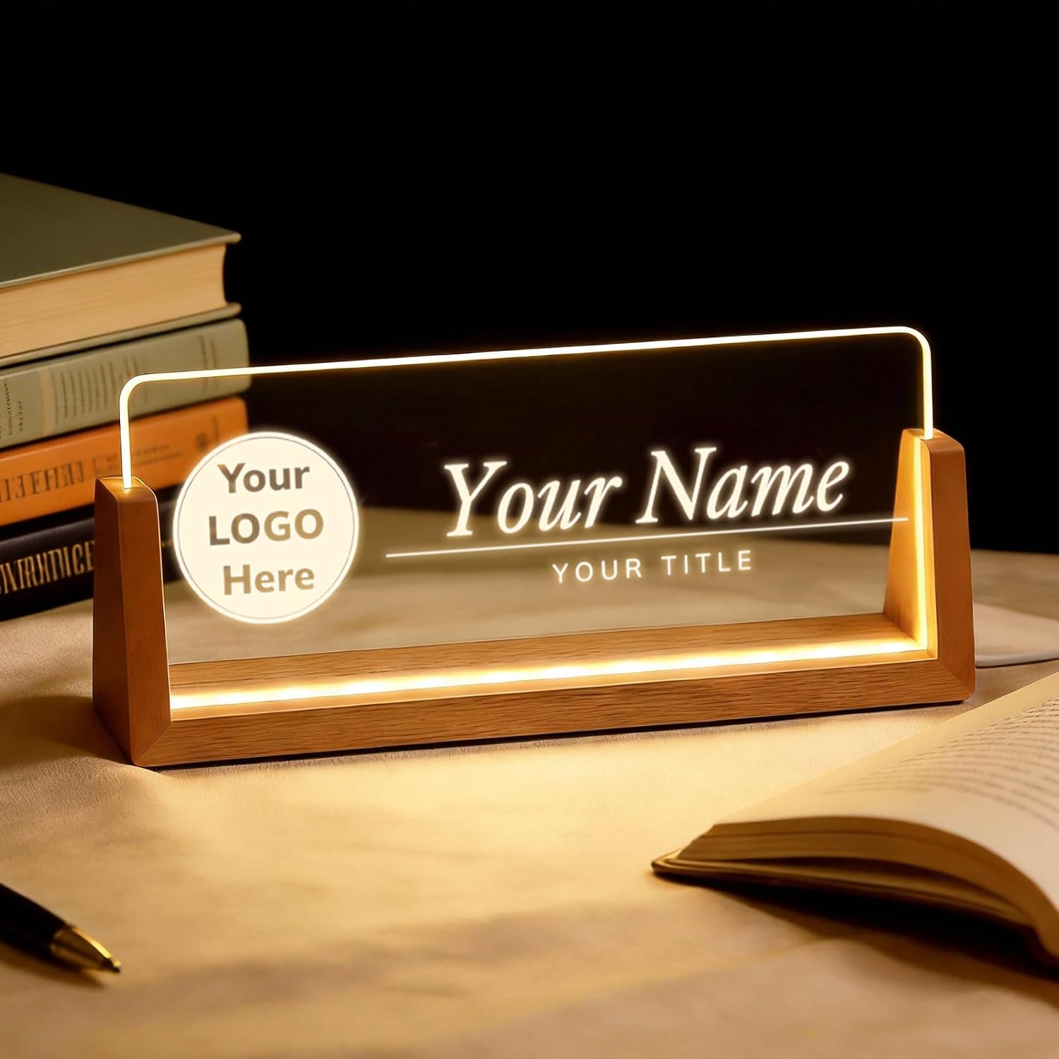 Unnecessary Personalized Light up Acrylic Desk — WeirdThingsToBuy weird find