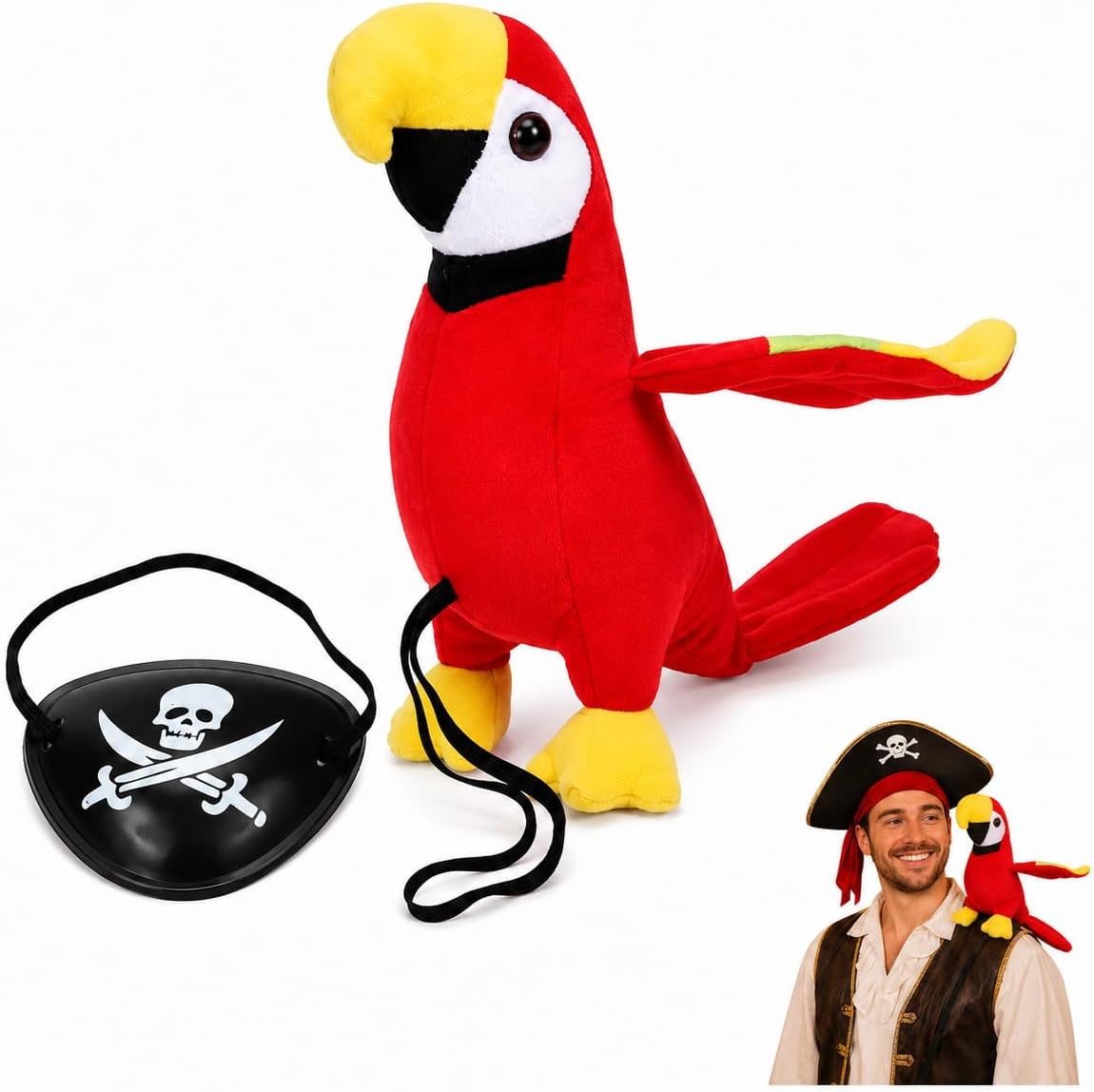 Unnecessary Pirate Parrot Shoulder Prop Eye — WeirdThingsToBuy weird find