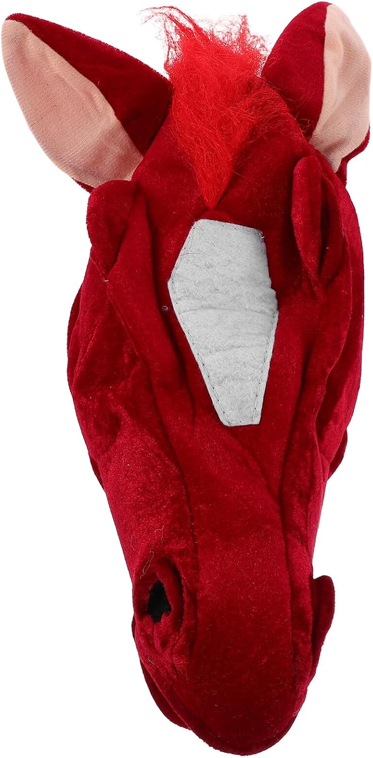 Unnecessary Plush Horse Head Hat Animal — WeirdThingsToBuy weird find