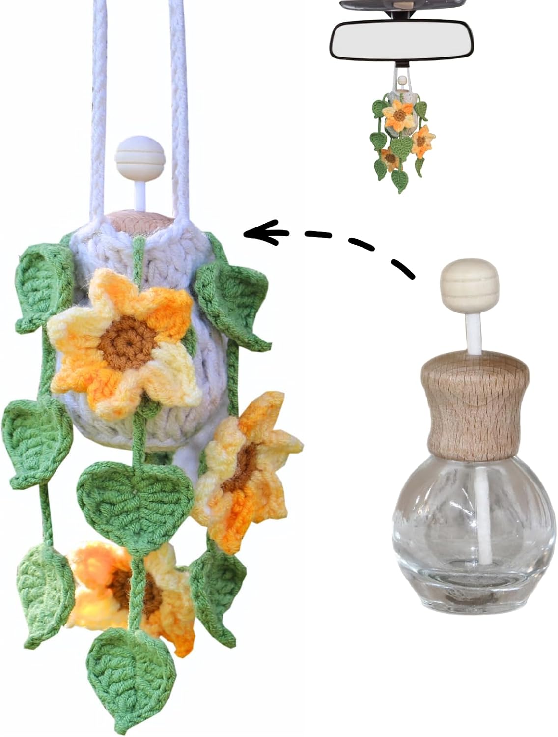 Unnecessary Rofigl Handmade Crochet Hanging Car — WeirdThingsToBuy weird find