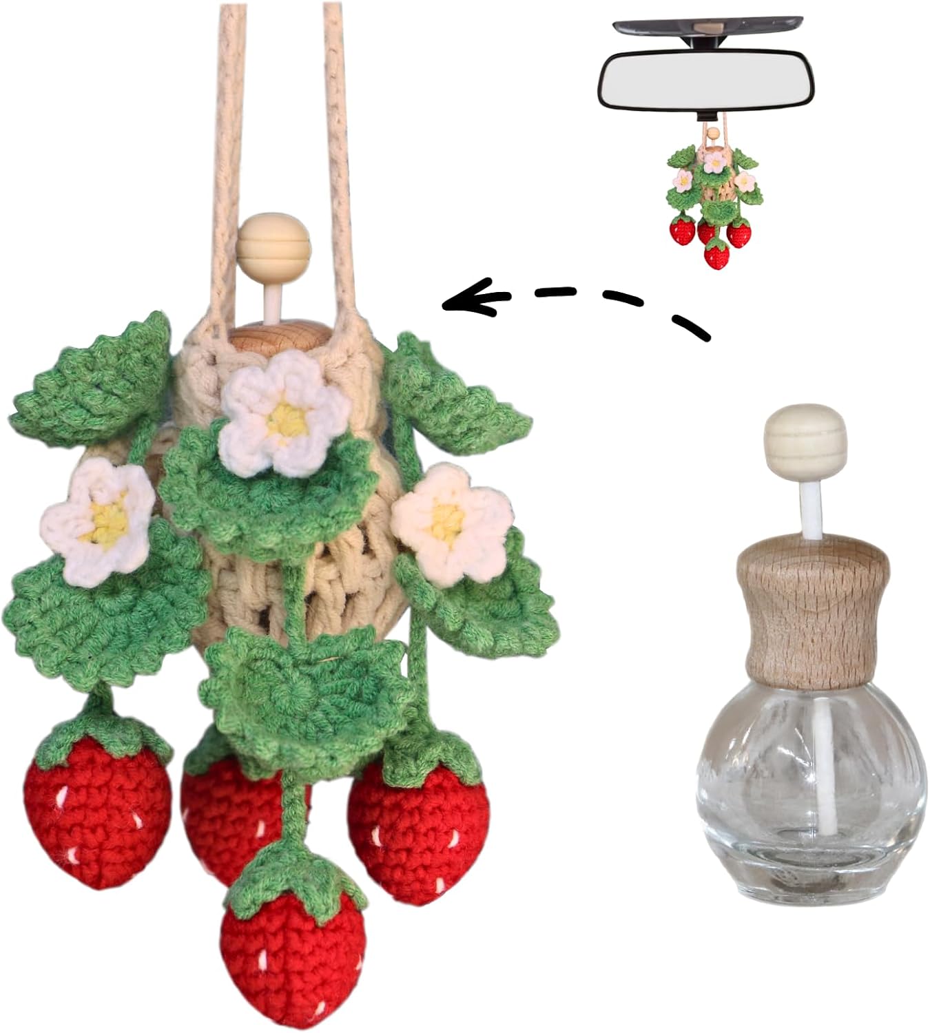 Unnecessary Rofigl Handmade Crochet Hanging Car — WeirdThingsToBuy weird find