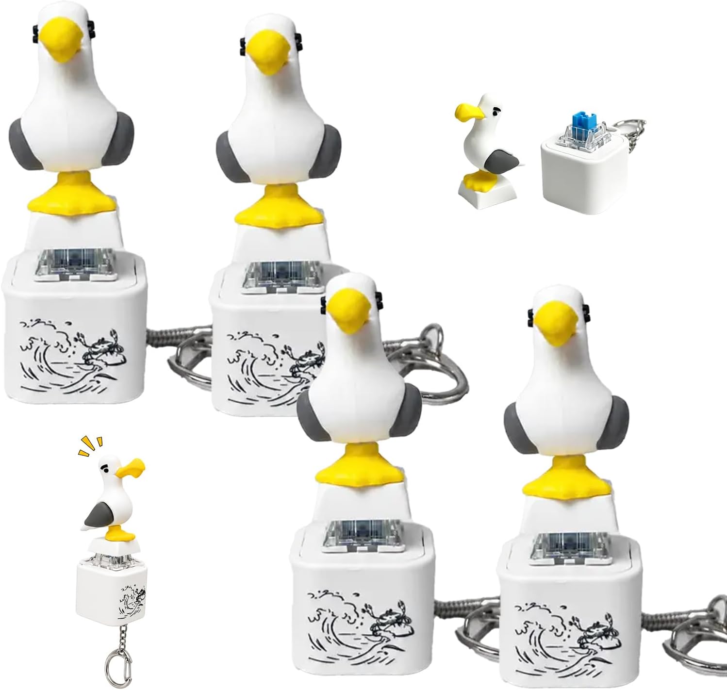 Unnecessary Seagull Mine Sound Button Keychain — WeirdThingsToBuy weird find