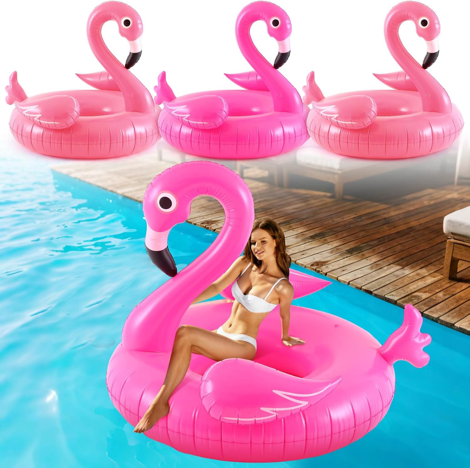 Unnecessary Shinyrelief 4 Pack Flamingo Inflatable — WeirdThingsToBuy weird find