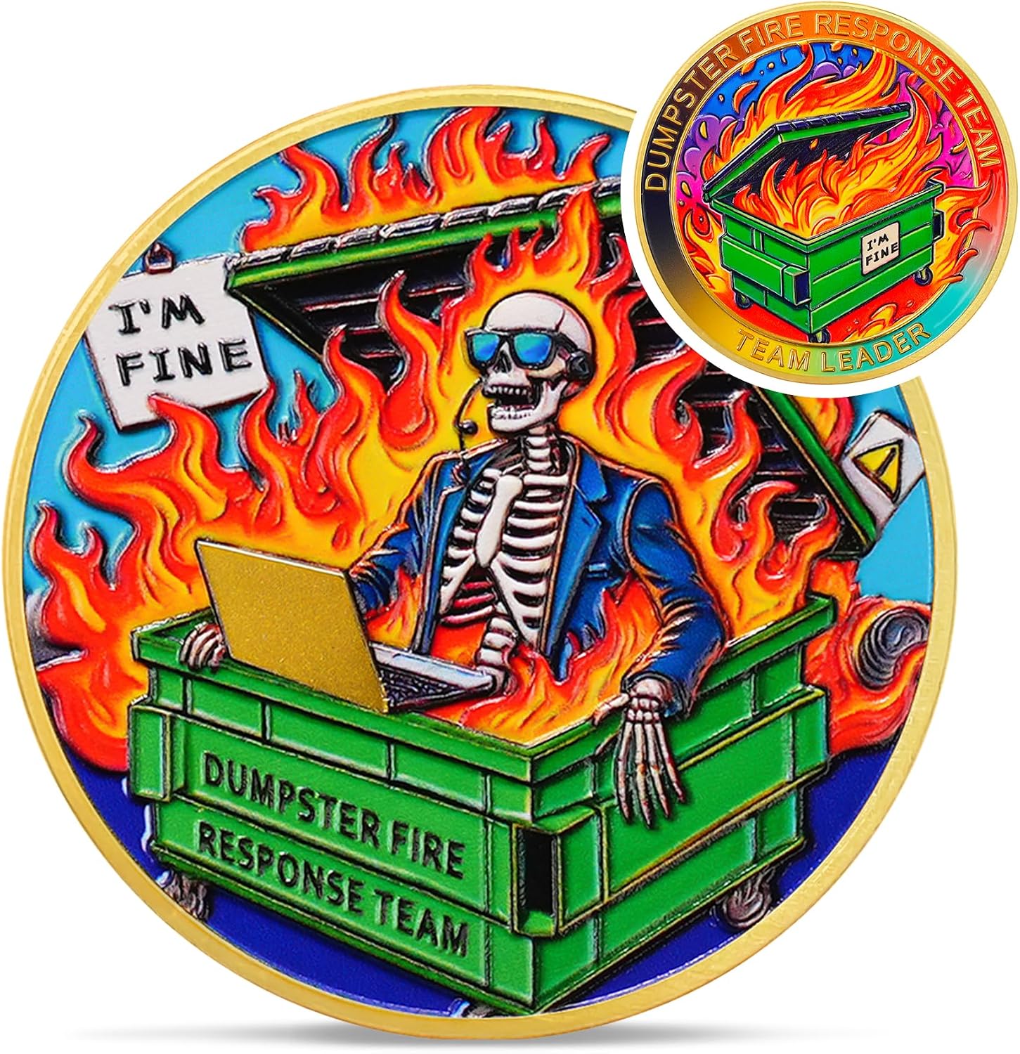 Unnecessary Skull Dumpster Fire Response Team — WeirdThingsToBuy weird find