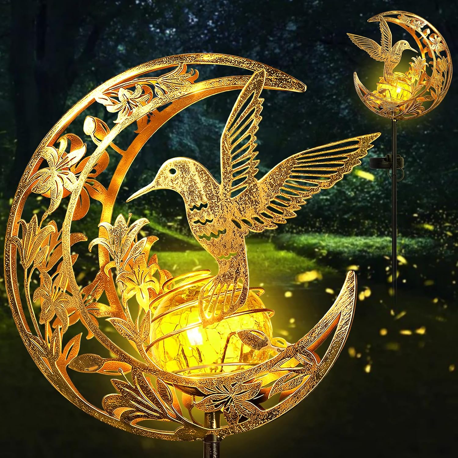 Unnecessary Solar Lights Outdoor Decor Hummingbird — WeirdThingsToBuy weird find