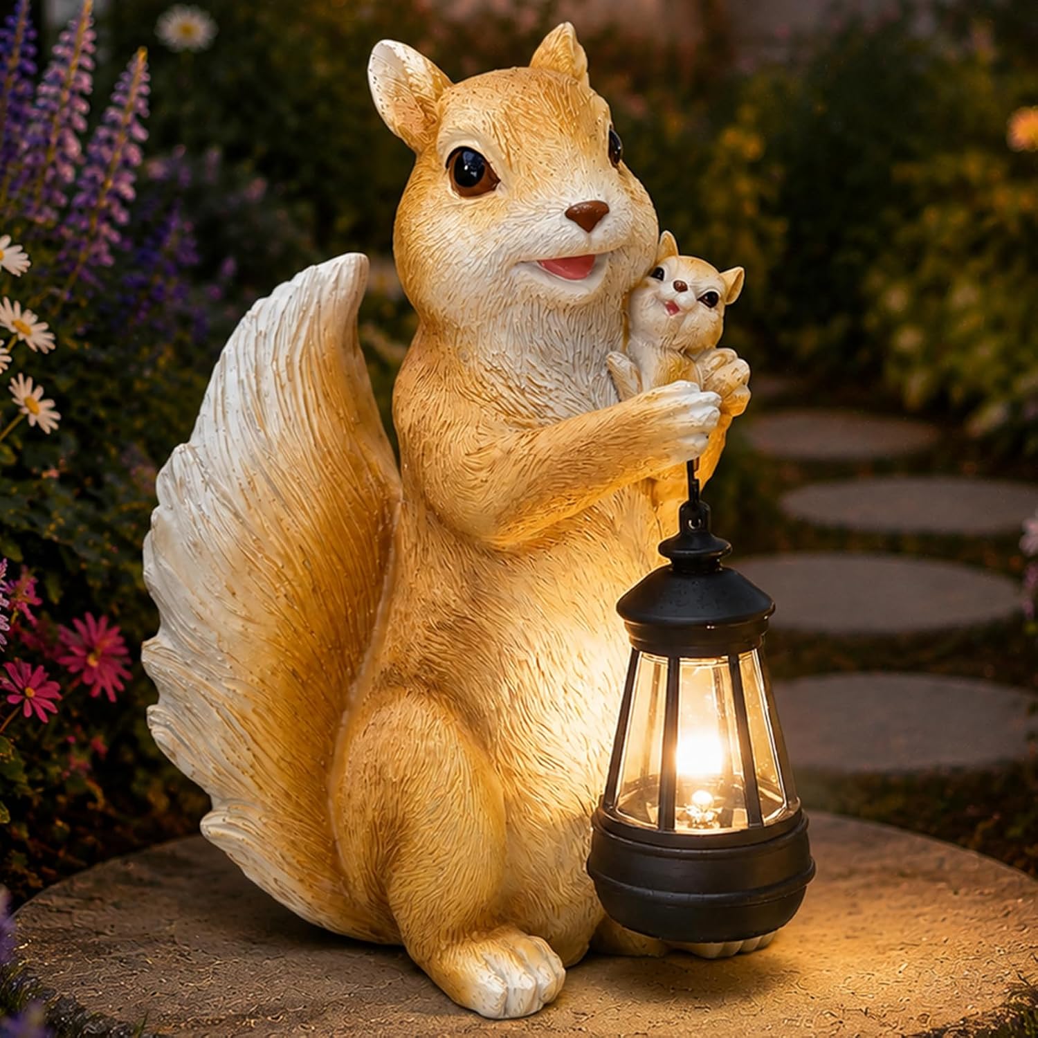 Unnecessary Solar Squirrel Statue Lantern Cute — WeirdThingsToBuy weird find