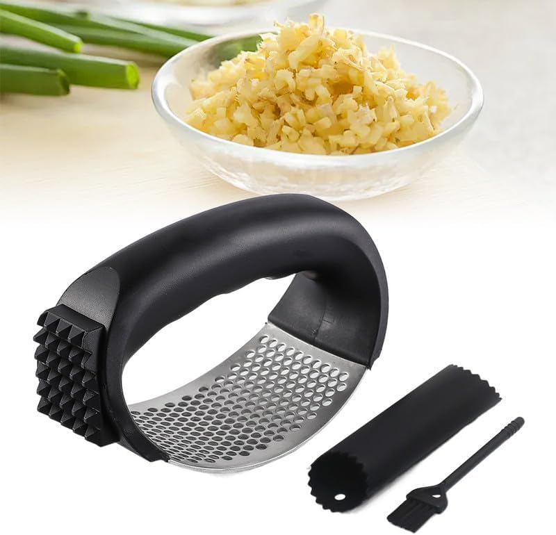Unnecessary Stainless Steel Garlic Press Garlic — WeirdThingsToBuy weird find