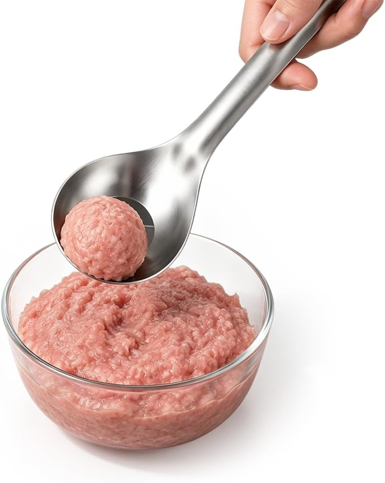 Unnecessary Stainless Steel Meatball Maker Spoon — WeirdThingsToBuy weird find