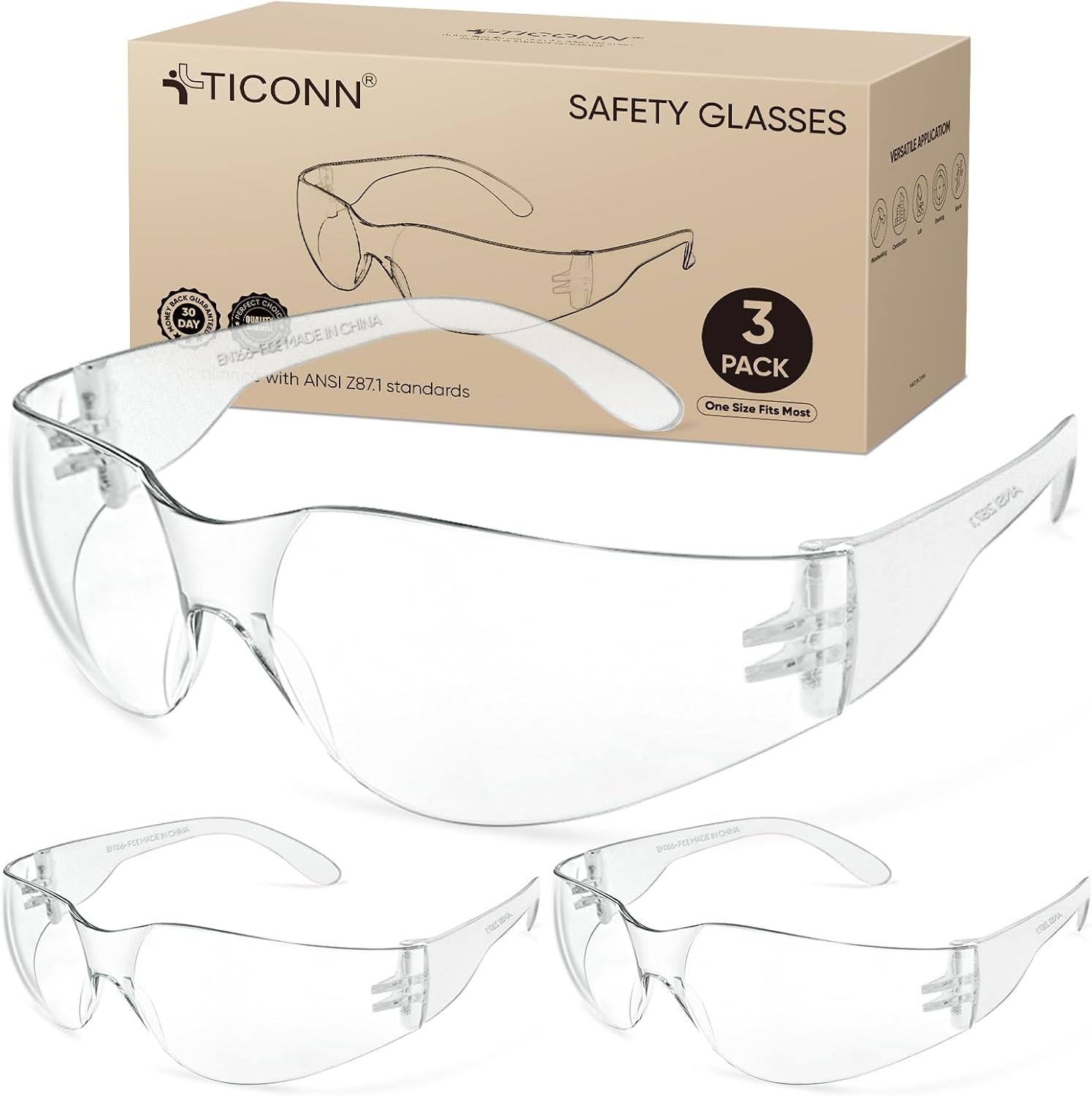 Unnecessary Ticonn Clear Safety Glasses Men — WeirdThingsToBuy weird find