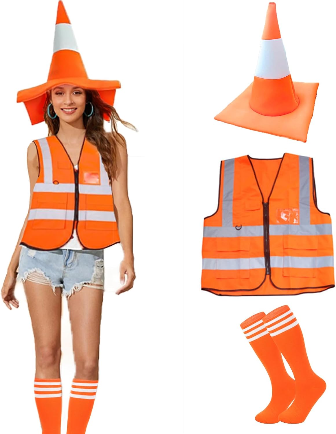 Unnecessary Traffic Cone Costume Orange Construction — WeirdThingsToBuy weird find