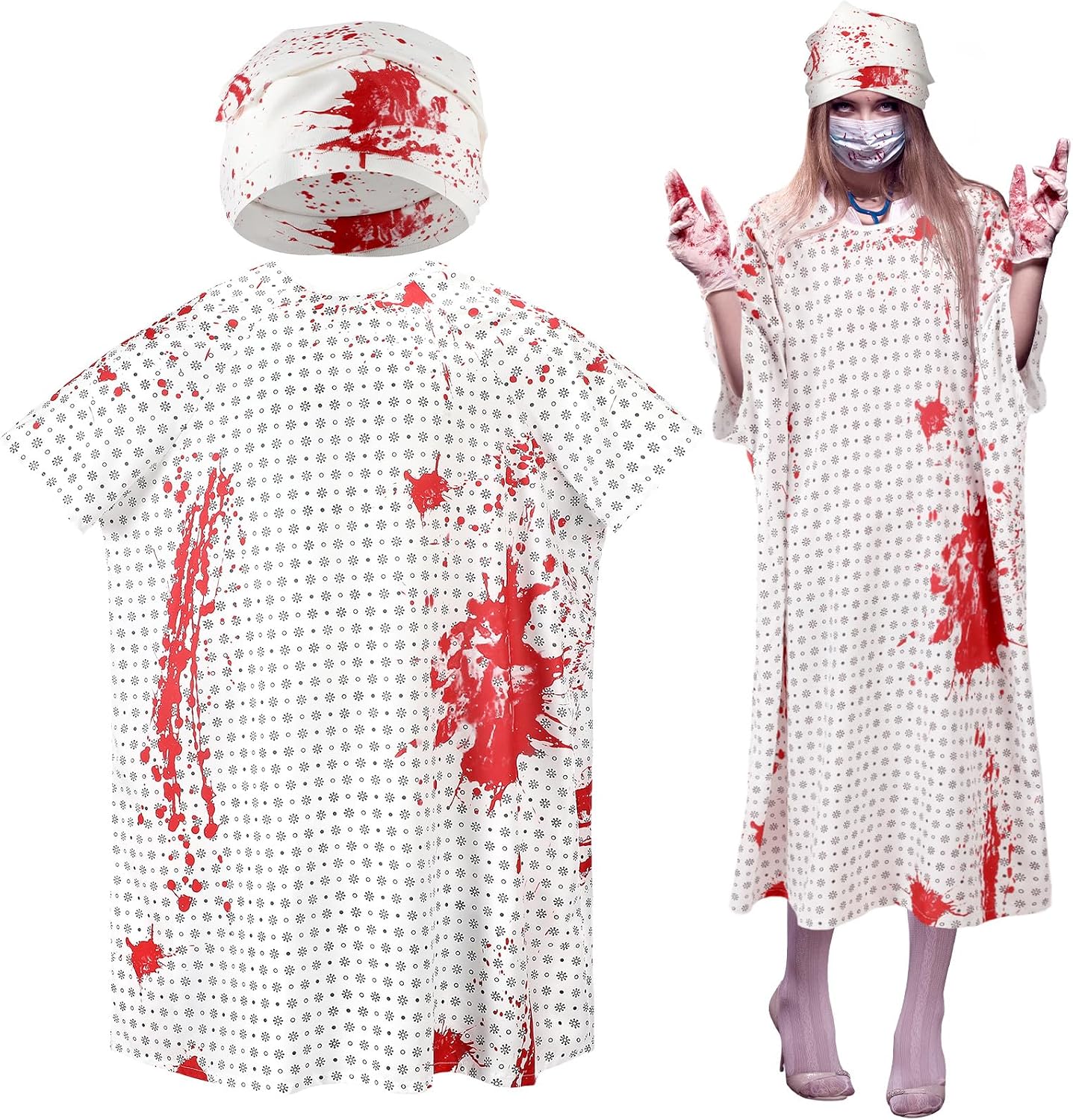 Unnecessary Unisex Hospital Gown Bloody Costume — WeirdThingsToBuy weird find