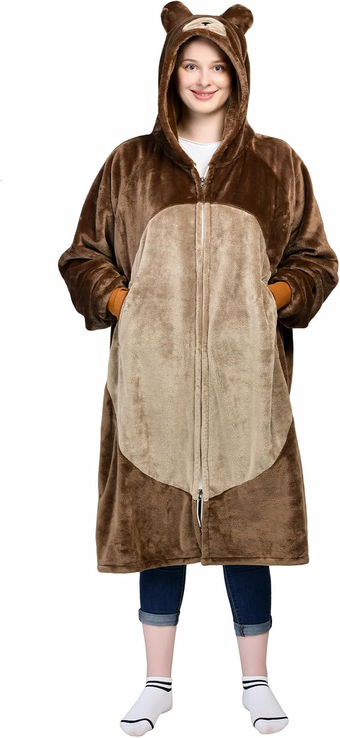 Unnecessary Waitu Bear Wearable Blanket Hoodie — WeirdThingsToBuy weird find