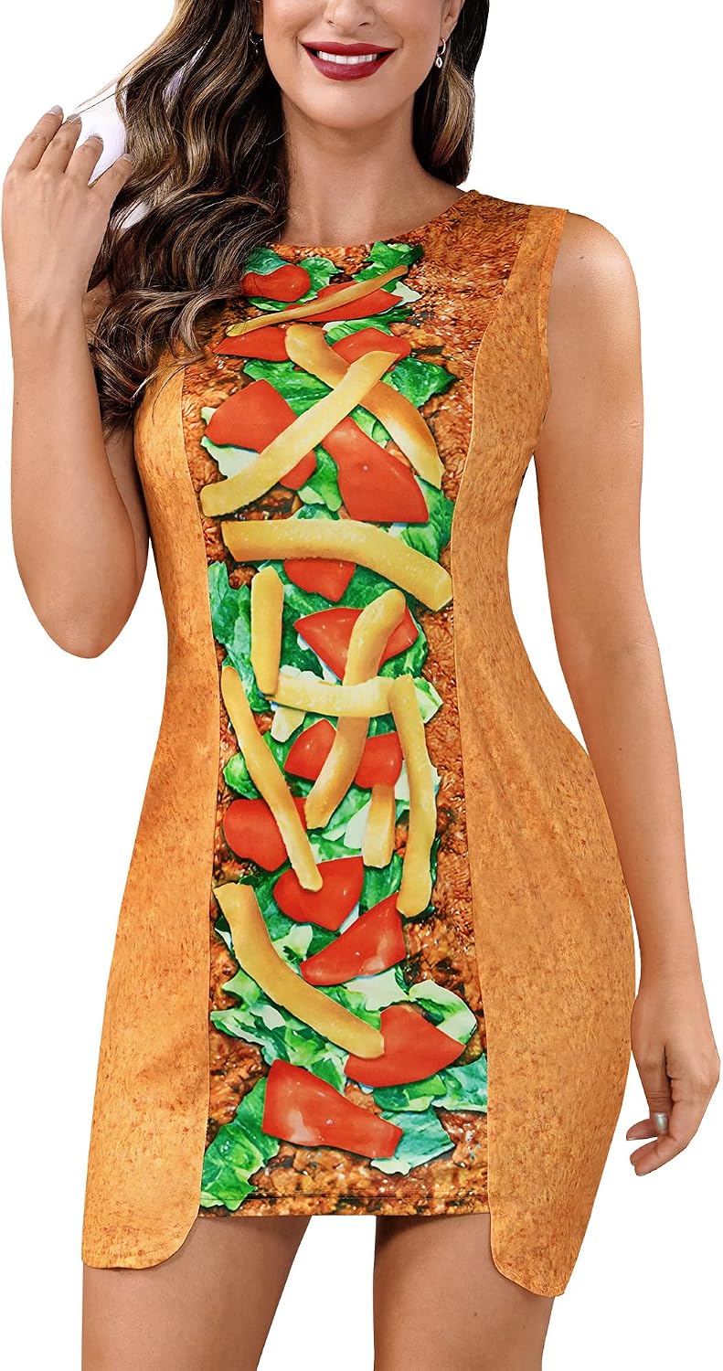Unnecessary Women's Halloween Taco Food Dress — WeirdThingsToBuy weird find