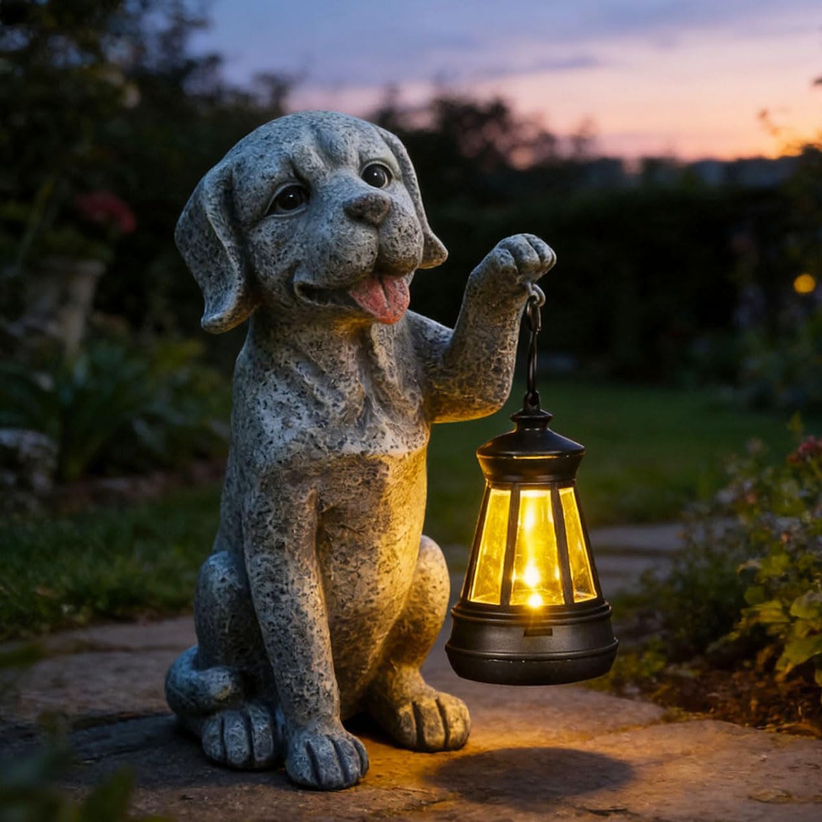 Unnecessary Yewanye Dog Statue Garden Solar — WeirdThingsToBuy weird find