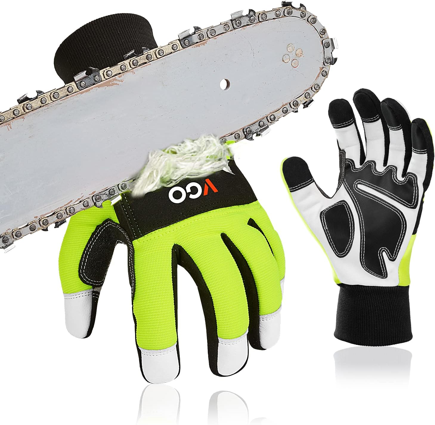 Vgo Leather Chainsaw Gloves Both Energy — WeirdThingsToBuy weird find