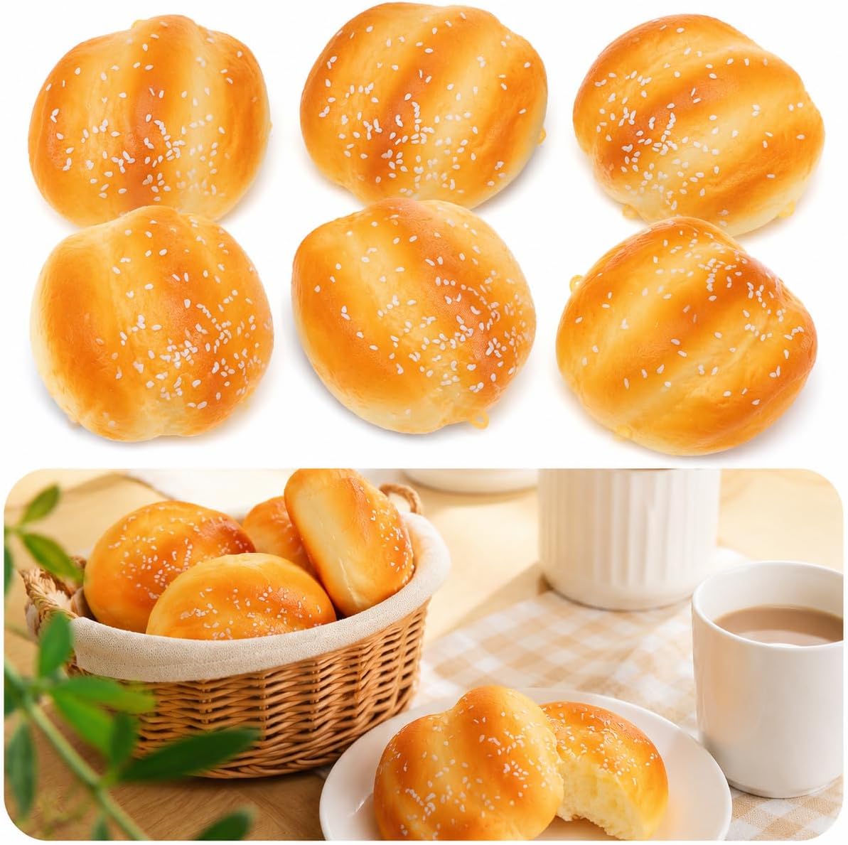 Vosarea 6pcs Simulated Bread Toy Situation — WeirdThingsToBuy weird find