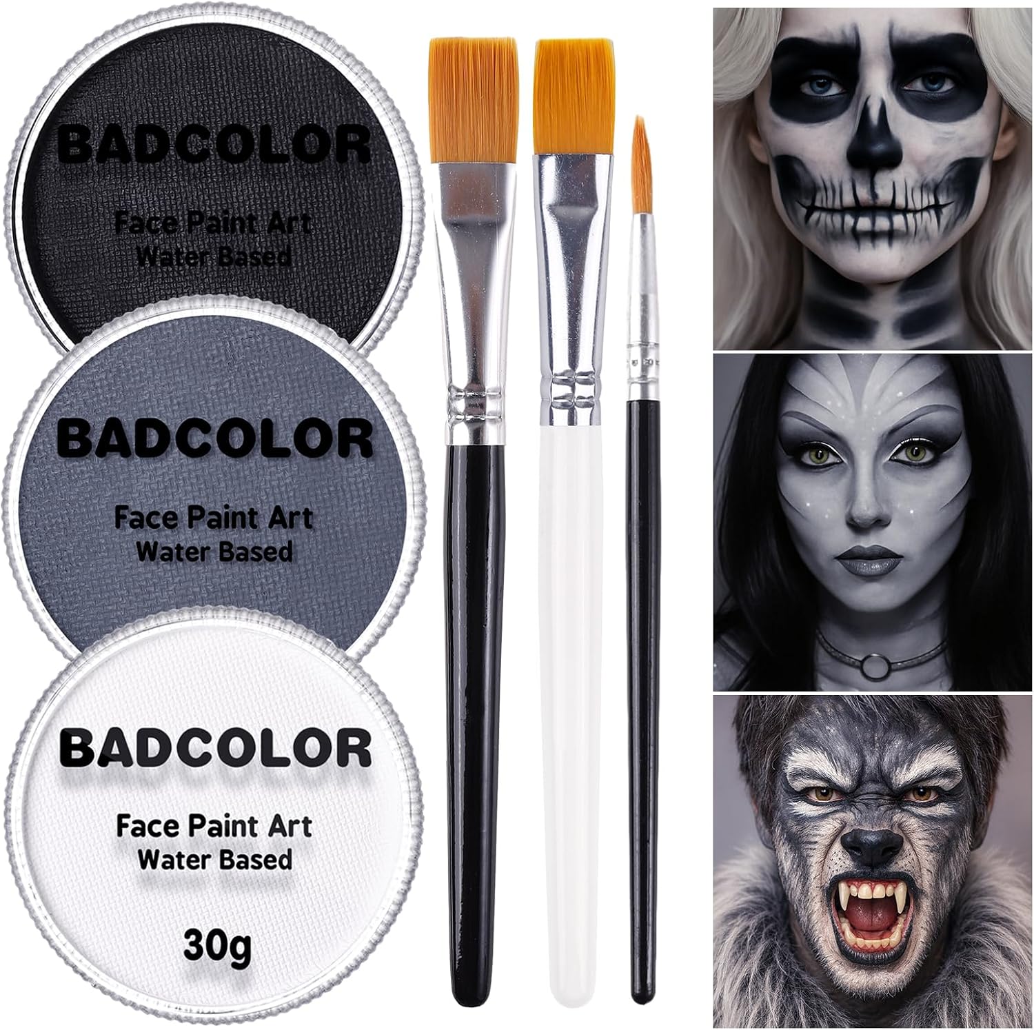 White Black Grey Skeleton Makeup Energy — WeirdThingsToBuy weird find