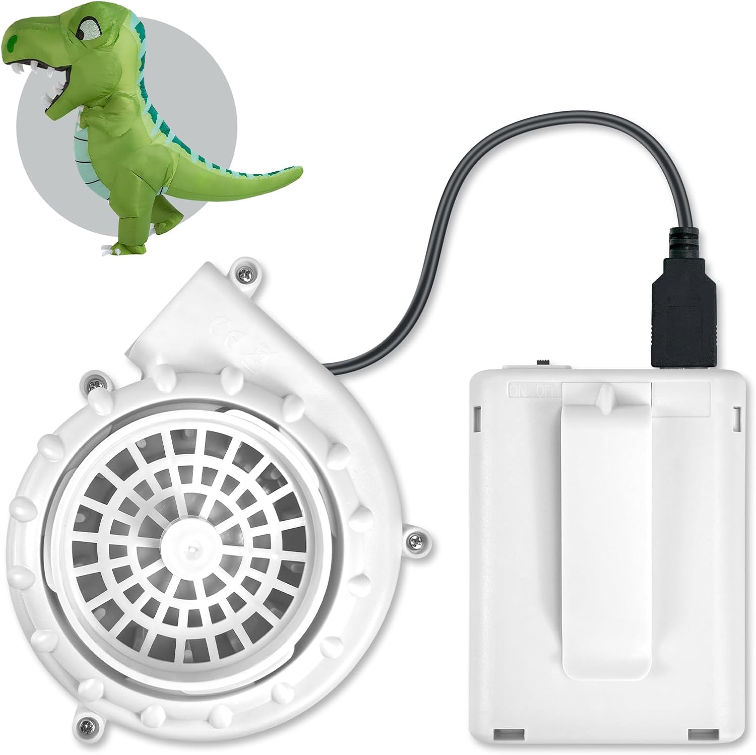 White Mini Inflatable Costume Fan Situation — WeirdThingsToBuy weird find
