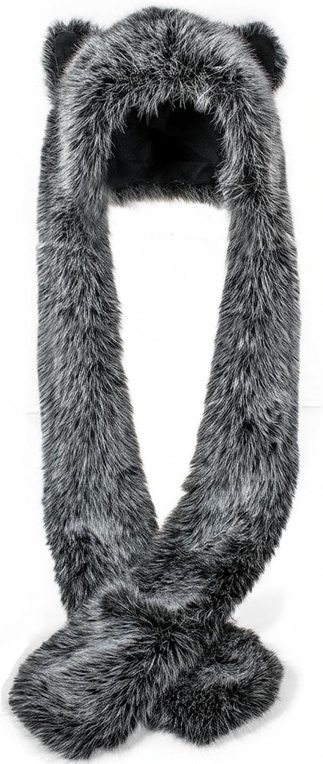 Wolf Hat Faux Fur Hood — WeirdThingsToBuy weird find