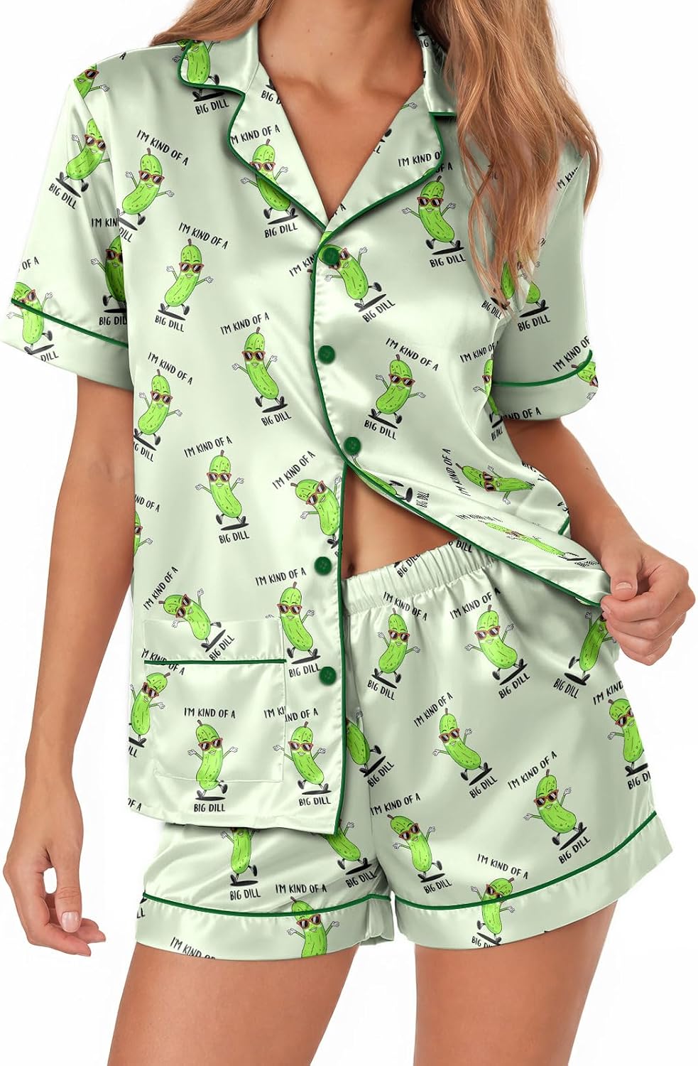 Women's Short Satin Pajama Cute Situation — WeirdThingsToBuy weird find