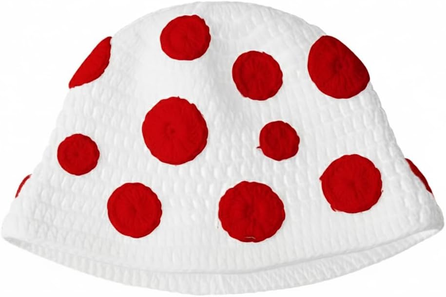 Womens Knitted White Mushroom Hat — WeirdThingsToBuy weird find